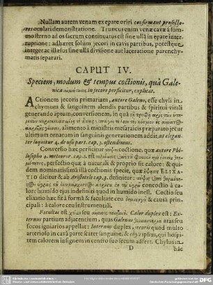 Caput IV. Speciem, modum & tempus coctionis, quâ Galenica aimátoris in jecore perficitur, explicat