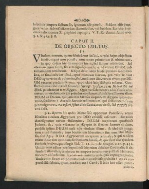 Caput II. De Obiecto Cultus.