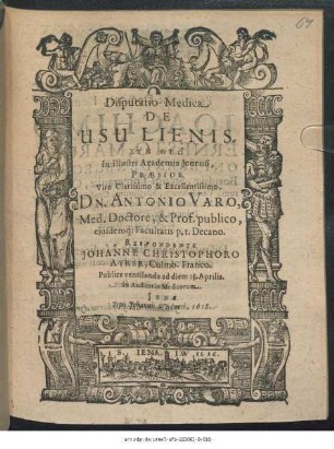 Disputatio Medica De Usu Lienis