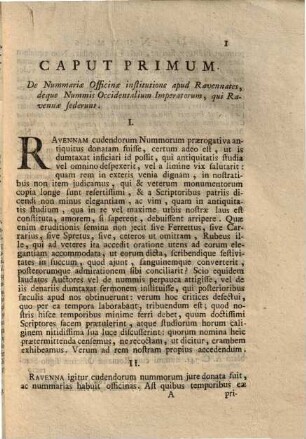 Josephi Antonii Pintii de nummis Ravennatibus dissertatio singularis