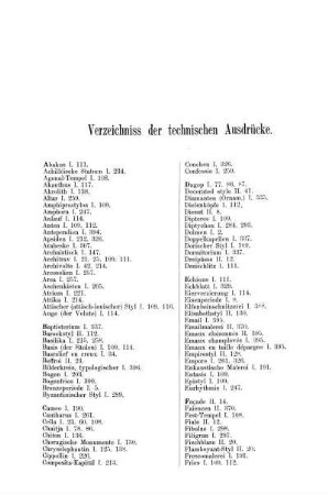 Verzeichniss der technischen Ausdrücke