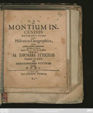 De Montium Incendiis : Disputatio Prima eaque Historico-Goegraphica