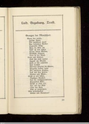 Leid, Ergebung, Trost