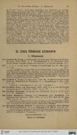 II. Das übrige Europa (Nr. 641 - 1044)