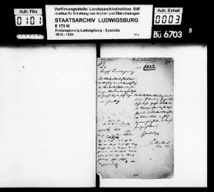 Oberamtsvisitation Neckarsulm von 1835