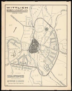 Bebauungsplan der Stadterweiterung für Wittlich: (Druck von Inv.Nr. 21316): Bebauungsplan 1:2500, Maßstabsleiste