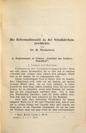 Jahrbuch des Vereins für Wissenschaftliche Pädagogik. 27. 1895