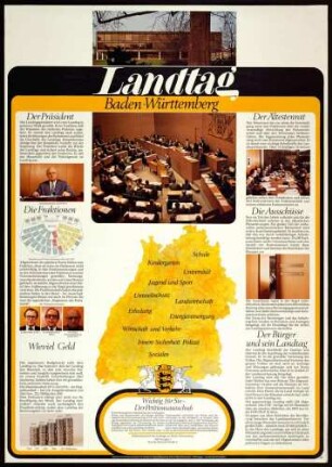"Landtag Baden-Württemberg" 1975 Herausgeber: Landtag von Baden-Württemberg, Referat Öffentlichkeitsarbeit