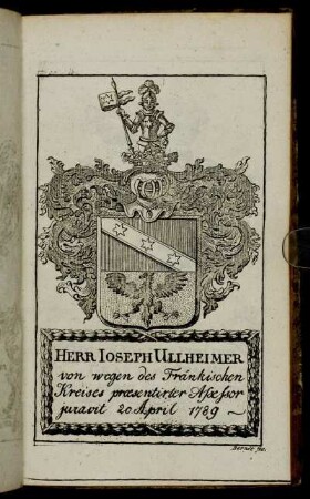 Herr Ioseph Ullheimer[...] - Herr Ioseph Philipp Graf von Spaur[...]
