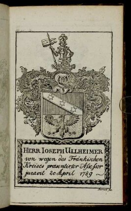 Herr Ioseph Ullheimer[...] - Herr Ioseph Philipp Graf von Spaur[...]