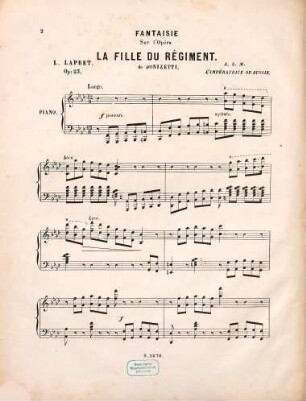 Fantaisie sur l'opéra la Fille du régiment : de Donizetti ; op. 23
