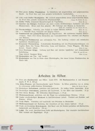 Arbeiten in Silber (Nr. 731-877)