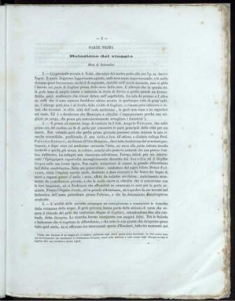 Parte Prima. Relazione del viaggio.