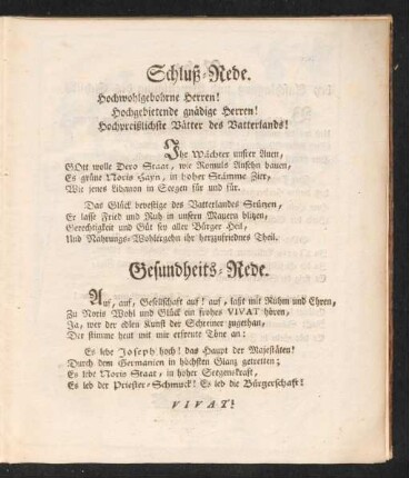 Schluß-Rede.