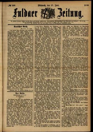 Ausgabe vom Mittwoch, den 27. Juni 1888.