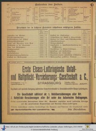 Verzeichnis der in früheren Kalendern enthaltenen wichtigeren Aufsätze.