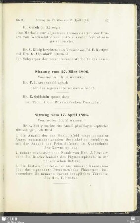 Sitzung vom 17. April 1896
