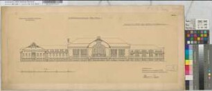 Empfangsgebäude [Bahnhof] Bielefeld, Blatt 10: Ansicht vom Bahnsteig, M. 1:200
