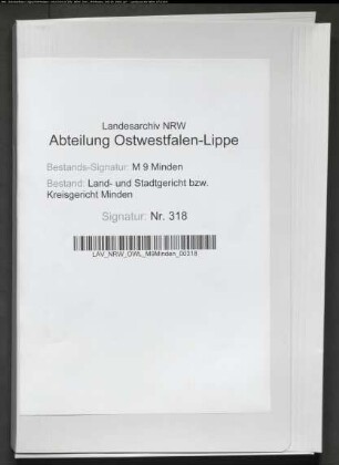 Erbschaftsstempel (Nachlassregelungen). Kreisgericht Minden