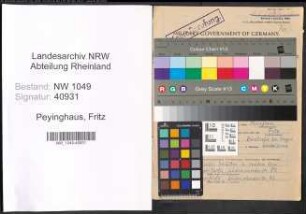 Entnazifizierung Fritz Peyinghaus , geb. 25.06.1910 (Lehrer)