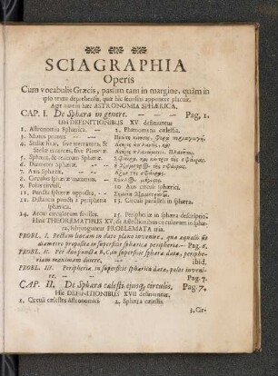 SCIAGRAPHIA Operis