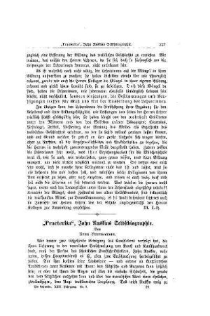 "Praeterita", John Ruskins Selbstbiographie