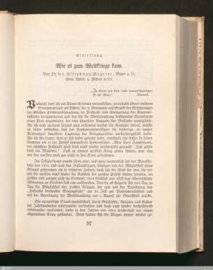 Einleitung: Wie es zum Weltkriege kam