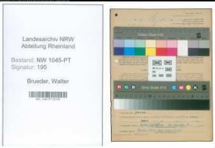 Entnazifizierung Walter Brueder , geb. 03.05.1912 (Postbeamter)