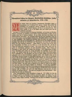 Theophilus Leßing der Jüngere, Kurfürstlich Sächsischer Justizamtmann zu Hoyerswerda, 1728-1798