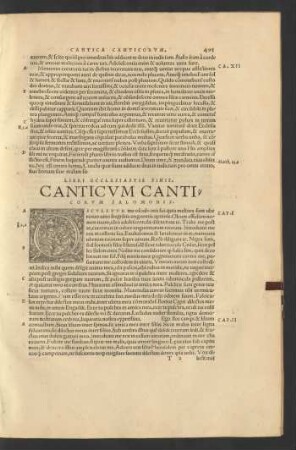 Canticum Canticorum Salomonis.