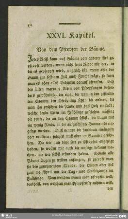 XXVI. Kapitel. Von dem Pfropfen der Bäume