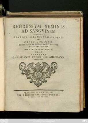 Regressvm Seminis Ad Sangvinem
