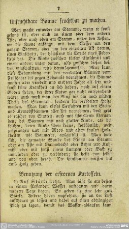 Benutzung der erfrornen Kartoffeln
