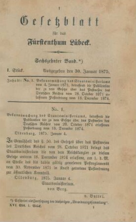30. Januar 1875-28. Decbr. 1878 = I.-LXXIV. Stück