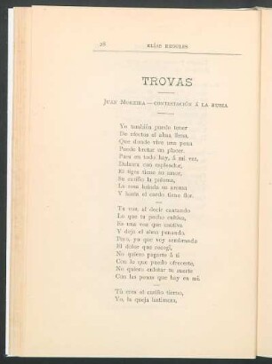 Trovas : Juan Moreira - Contestación a la rubia