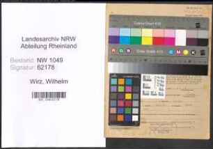 Entnazifizierung Wilhelm Wirz , geb. 26.09.1899 (Arbeiter)
