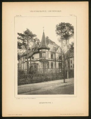 Landhaus Beymestraße, Berlin-Grunewald: Ansicht (aus: Die Villenkolonie Grunewald, hrsg. von Egon Hessling, Berlin 1903)