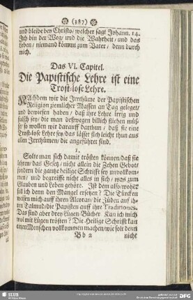 Das VI. Capitel. Die Papistische Lehre ist eine Trost-lose Lehre