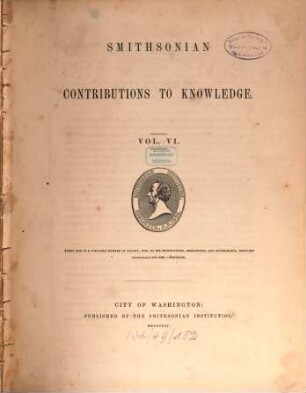 Smithsonian contributions to knowledge. 6. 1854