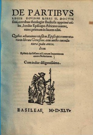 De partibus legis divinae : libri II doctissimi, omnibus theologiae studiosis ... utiles