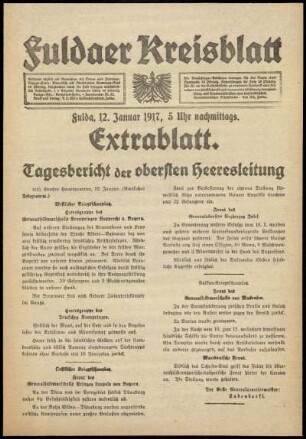Ausgabe vom Freitag, den 12. Januar 1917.
