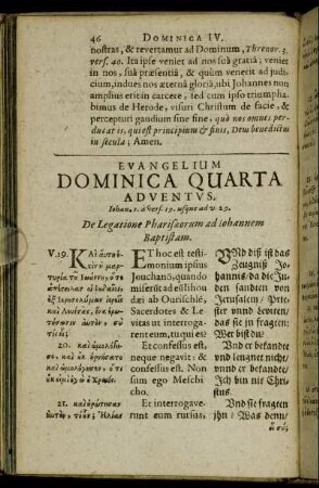 Evangelium Dominica Quarta Adventus.