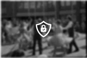 750. Gemeindejubiläum: Stadtfest: Europaplatz: Square-Dance-Gruppe aus Hamburg bei Darbietung: hinten Zuschauer: im Hintergrund neues Rathaus