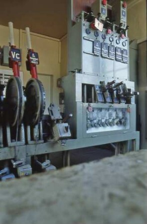 Ersingen Stellwerk EG Hebelbank Blockapparat Bauart Jüdel Bruchsal Sperre