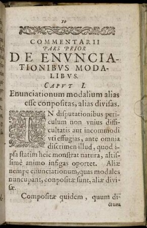 Commentarii Pars Prior De Enunciationibus Modalibus