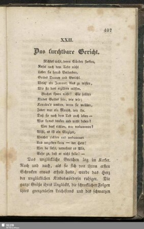 XXII. Das furchtbare Gericht