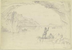 Blick auf Amalfi von der Grotte aus