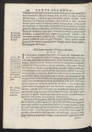 Cap. V. Del Santo Martire Giovanni di Gotò