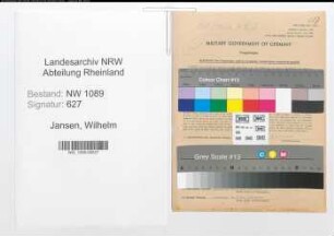 Entnazifizierung Wilhelm Jansen , geb. 20.01.1916 (Polizeibeamter)