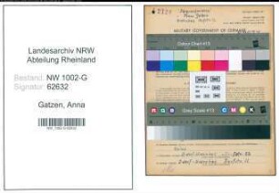 Entnazifizierung Anna Gatzen, geb. 14.07.1912 (Schneiderin)